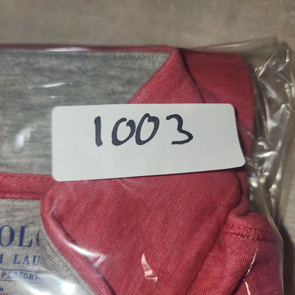 Polo Ralph Lauren Performance Mens Red Heather Quarter Zip Pullover Large 1003 - Picture 7 of 7
